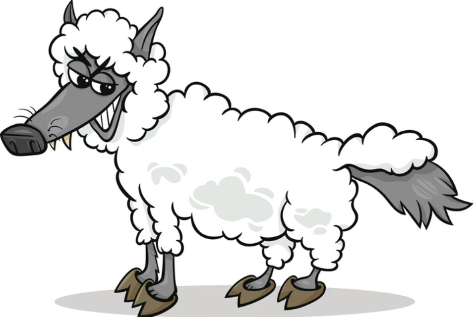 wolf in sheeps clothing cartoon