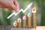 planning savings money of coins to buy a home, concept for property ladder, mortgage and real estate investment. for saving or investment for a house, growing business planning savings money of coins to buy a home, concept for property ladder, mortgage and real estate investment. for saving or investment for a house, growing business
