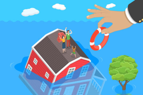 3D Isometric Flat Vector Conceptual Illustration of Underwater Mortgage
